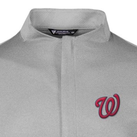 Levelwear Men's Washington Nationals Grey Log Quarter-Zip - Sizes S & M - Picture 2 of 4